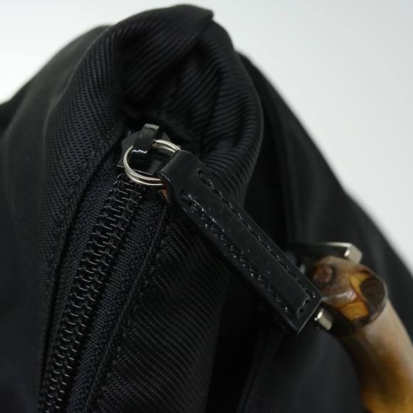 GUCCI Bamboo Hand Bag Nylon 2way Black 002 3754 0506 Auth ep3379 - Picture 14 of 16